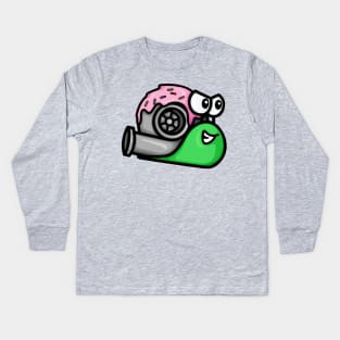 Turbo Snail - Blue and Pink Donut Kids Long Sleeve T-Shirt